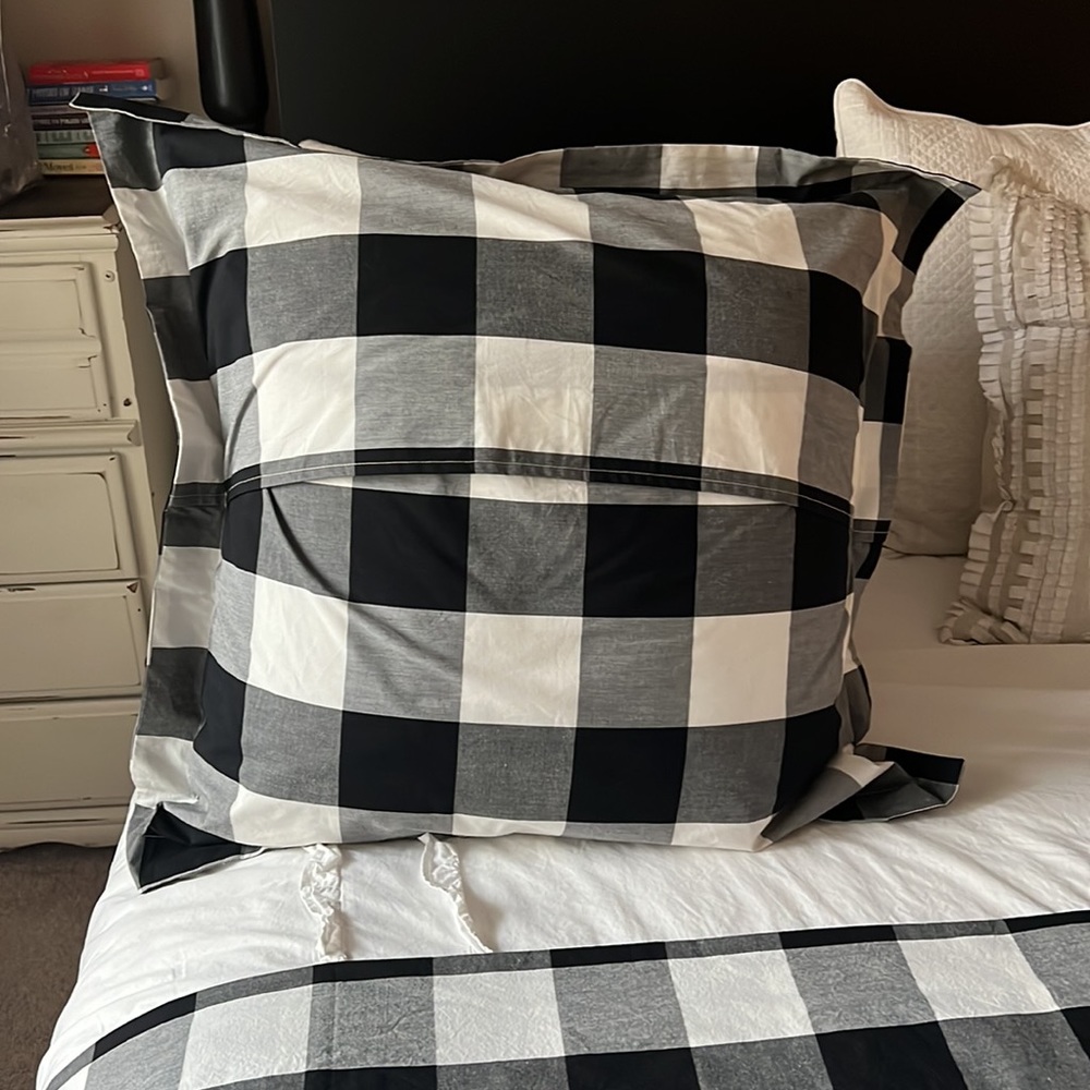 Ballard Designs Euro Shams in Buffalo Check - Picture 3 of 4